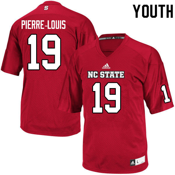 Youth #19 Joshua Pierre-Louis NC State Wolfpack College Football Jerseys Sale-Red - Click Image to Close